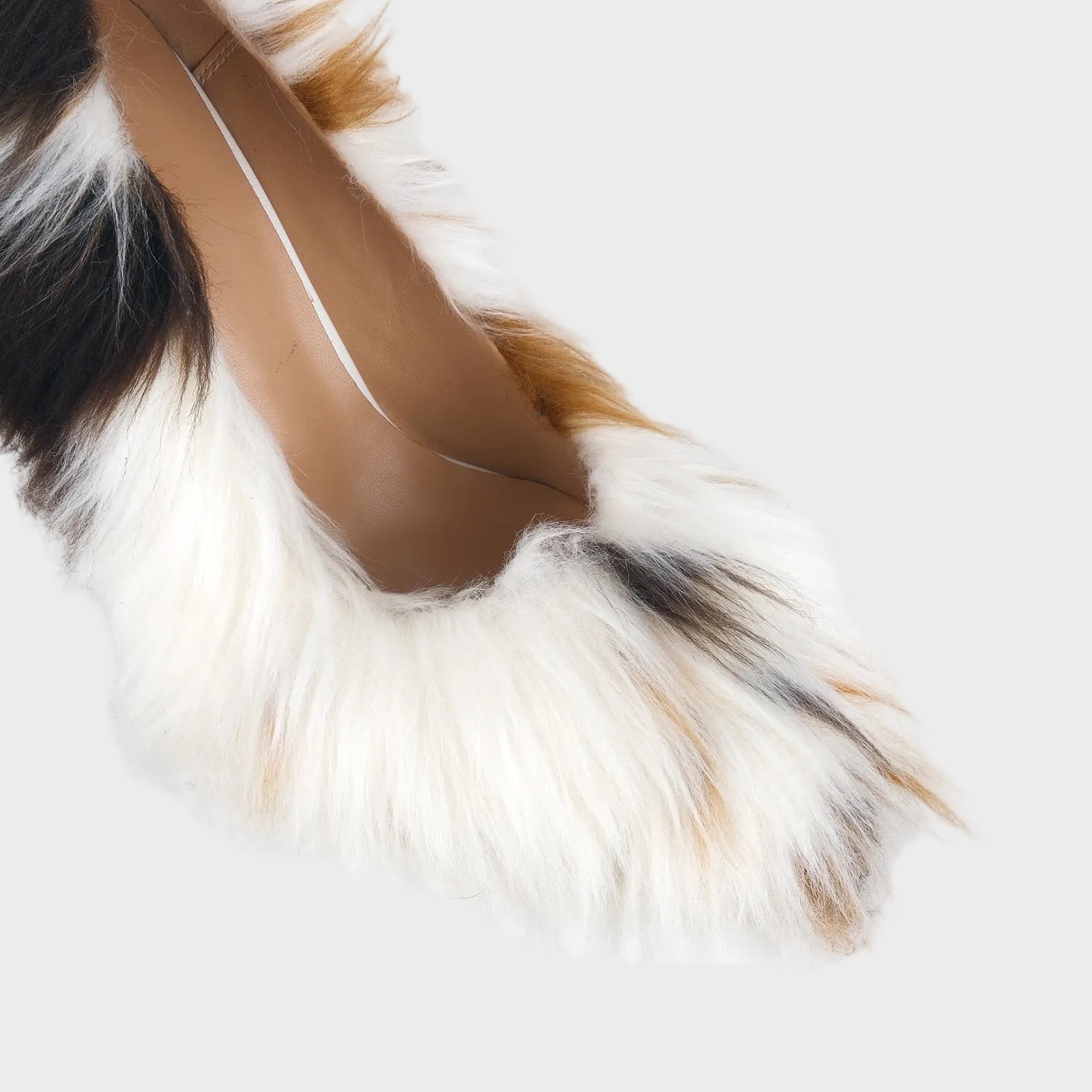 Mariene| Γόβες Στιλέτο με Μυτερή Μύτη και Γούνα