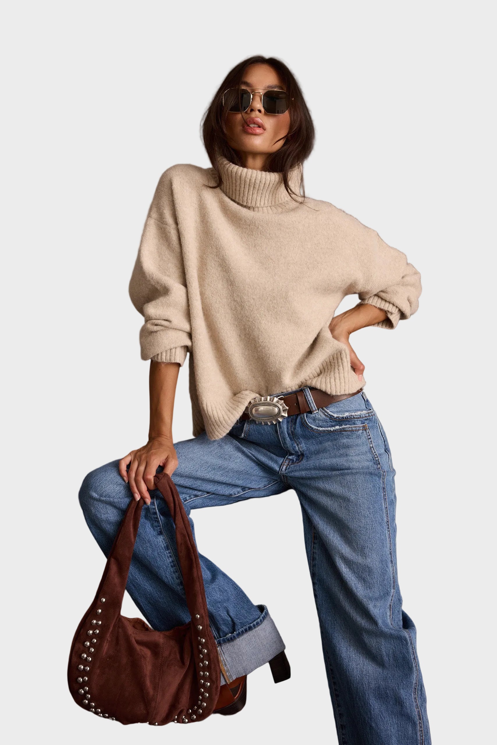 Alyssa | Πλεκτό Ζιβάγκο Oversized σε Απόχρωση Cedar Oatmeal