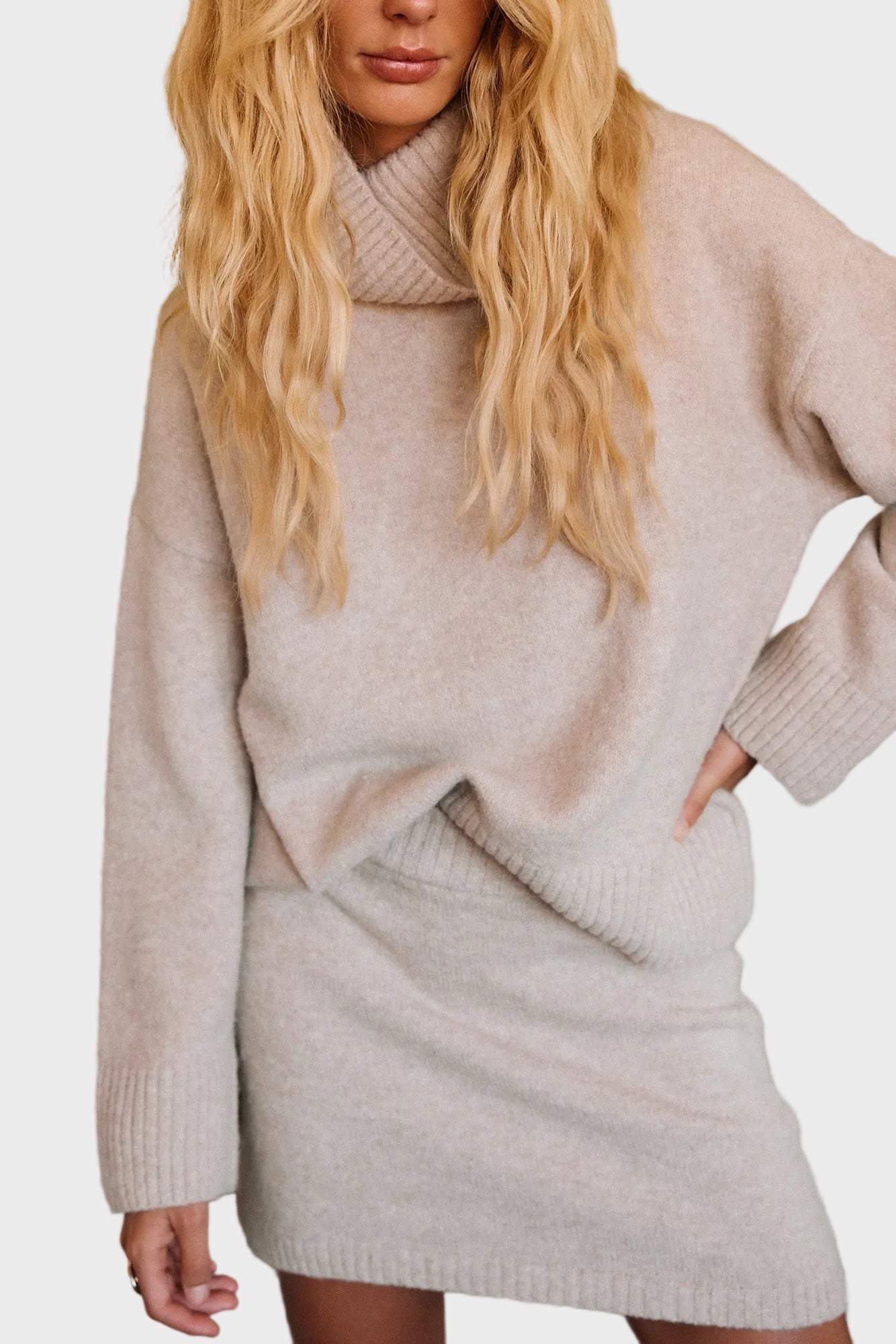 Alyssa | Πλεκτό Ζιβάγκο Oversized σε Απόχρωση Cedar Oatmeal