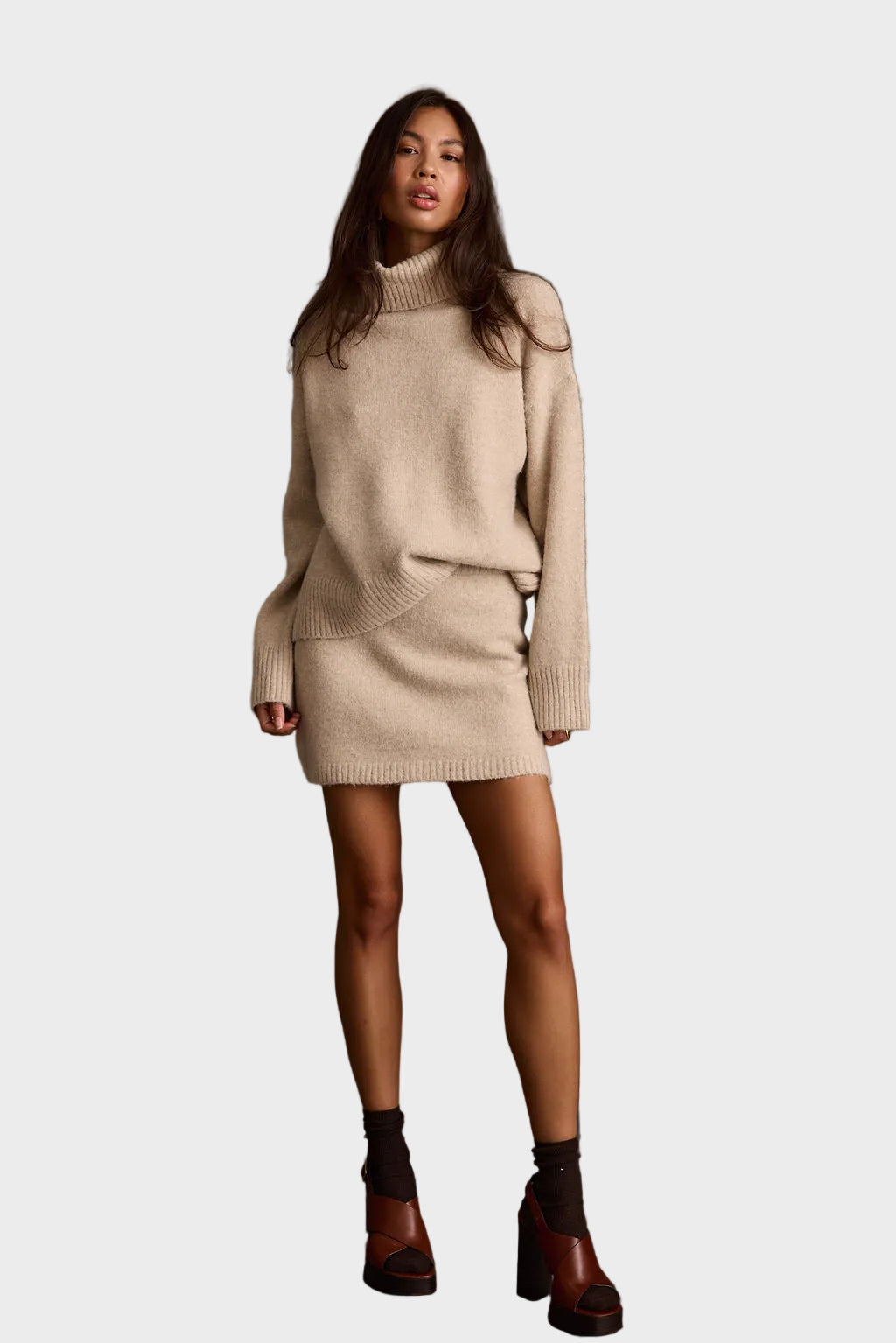 Alyssa | Πλεκτό Ζιβάγκο Oversized σε Απόχρωση Cedar Oatmeal