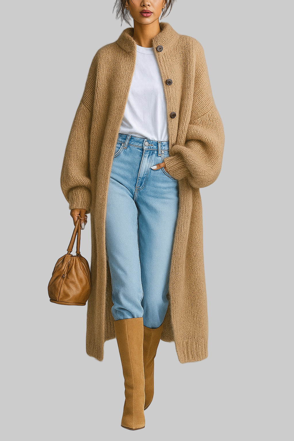 Aveline™ | Ζεστή Πλεκτή Μακριά Ζακέτα