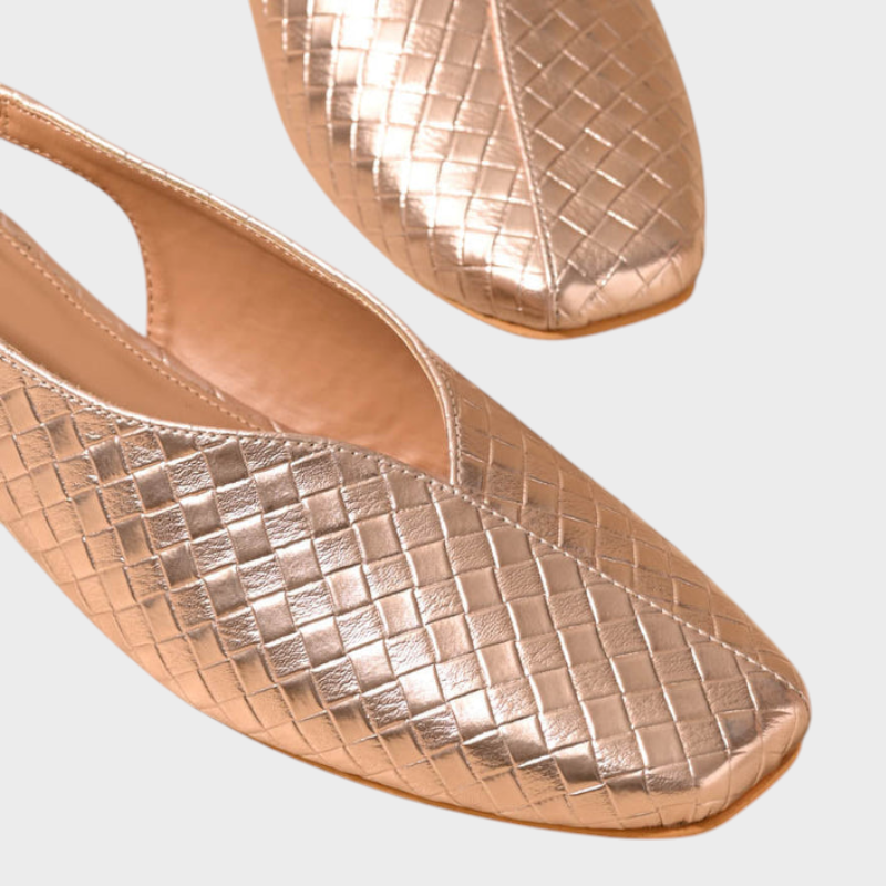 Amanda | Σανδάλια με τετράγωνη μύτη και τακούνι block σε ροζ χρυσό