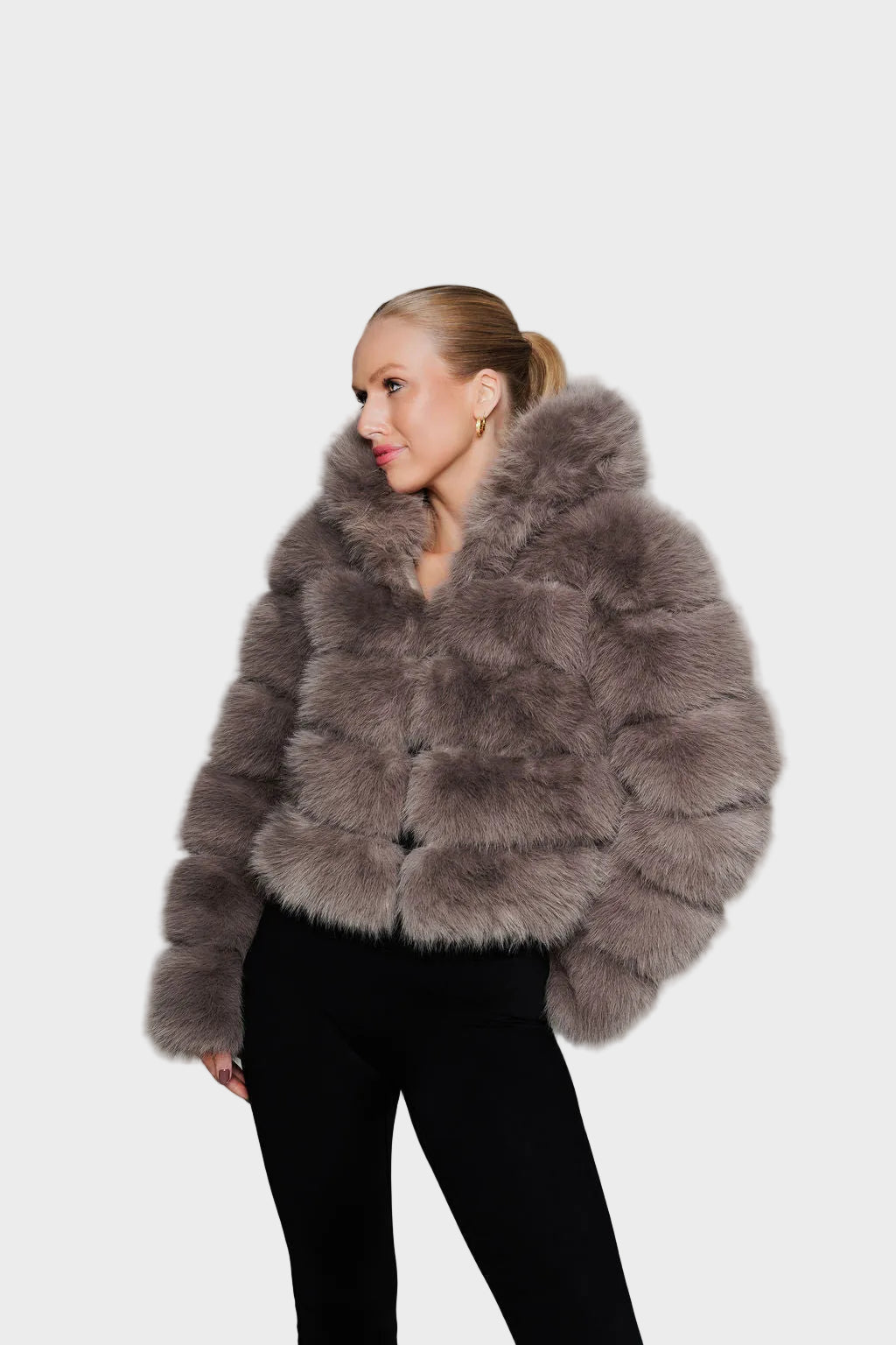 Lumina | ΤΖΑΚΕΤ ΑΠΟ ΤΕΧΝΗΤΗ ΓΟΥΝΑ ΜΕ ΚΟΥΚΟΥΛΑ - ΚΑΦΕ ΤΗΣ ΣΤΑΧΤΗΣ (ASH BROWN)