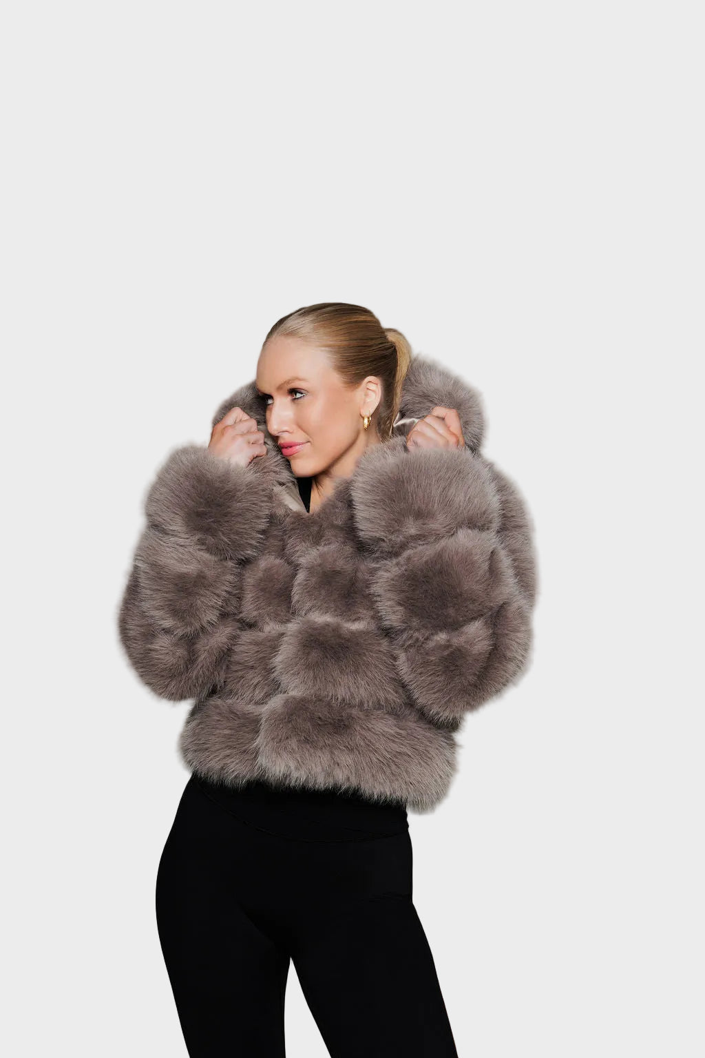 Lumina | ΤΖΑΚΕΤ ΑΠΟ ΤΕΧΝΗΤΗ ΓΟΥΝΑ ΜΕ ΚΟΥΚΟΥΛΑ - ΚΑΦΕ ΤΗΣ ΣΤΑΧΤΗΣ (ASH BROWN)