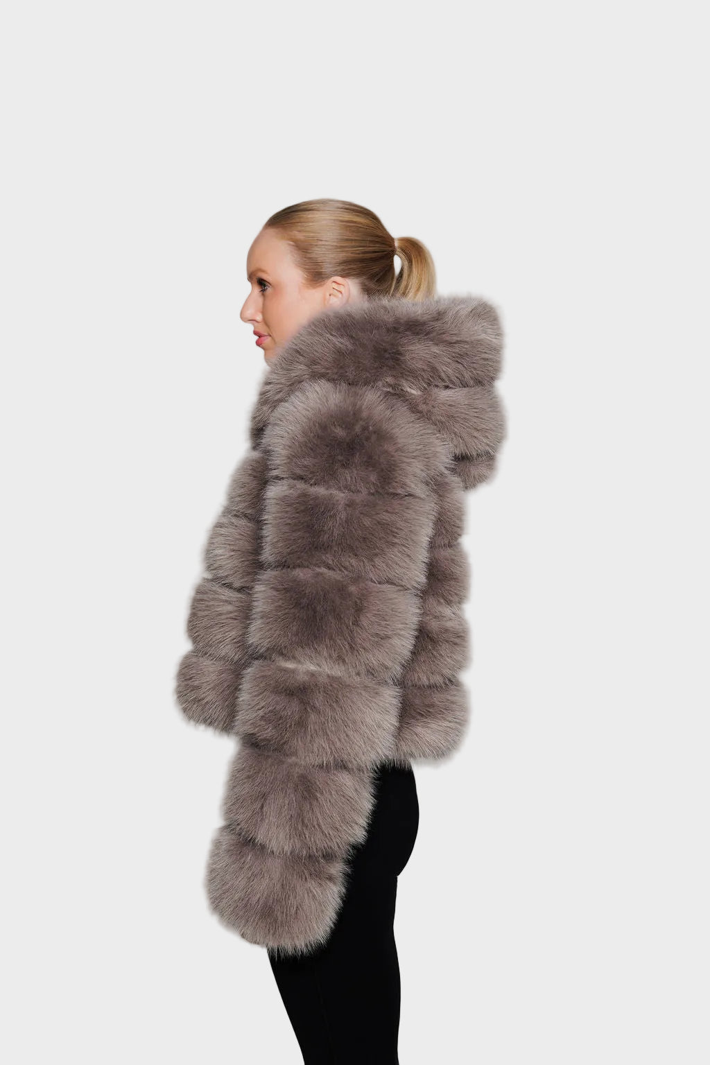 Lumina | ΤΖΑΚΕΤ ΑΠΟ ΤΕΧΝΗΤΗ ΓΟΥΝΑ ΜΕ ΚΟΥΚΟΥΛΑ - ΚΑΦΕ ΤΗΣ ΣΤΑΧΤΗΣ (ASH BROWN)