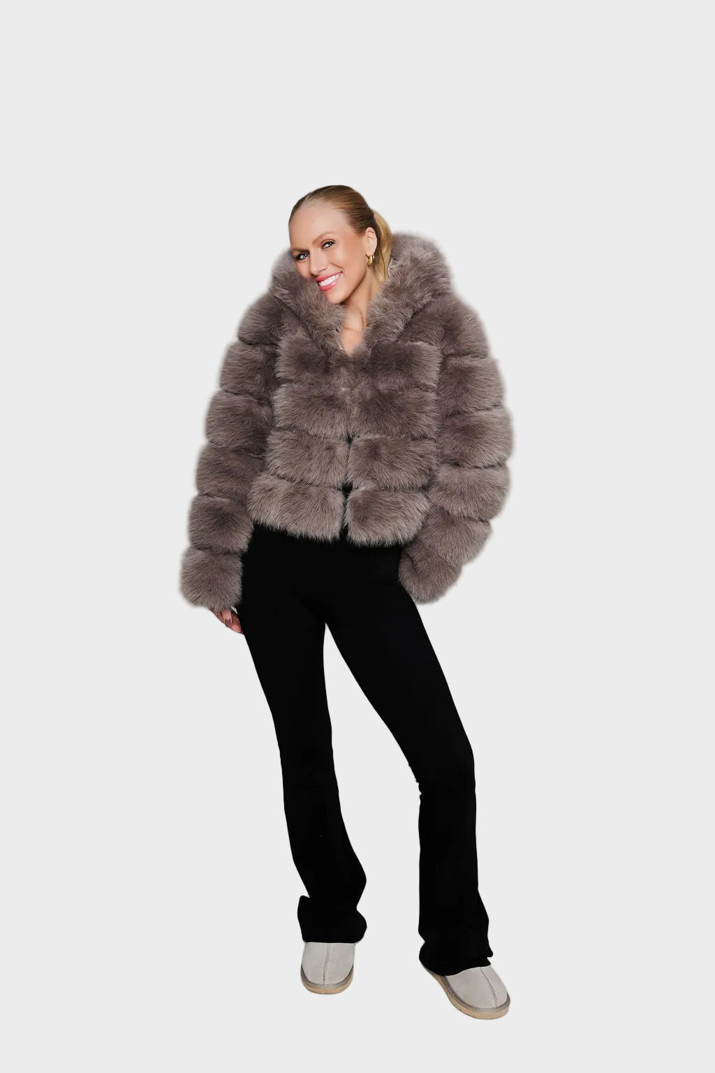 Lumina | ΤΖΑΚΕΤ ΑΠΟ ΤΕΧΝΗΤΗ ΓΟΥΝΑ ΜΕ ΚΟΥΚΟΥΛΑ - ΚΑΦΕ ΤΗΣ ΣΤΑΧΤΗΣ (ASH BROWN)