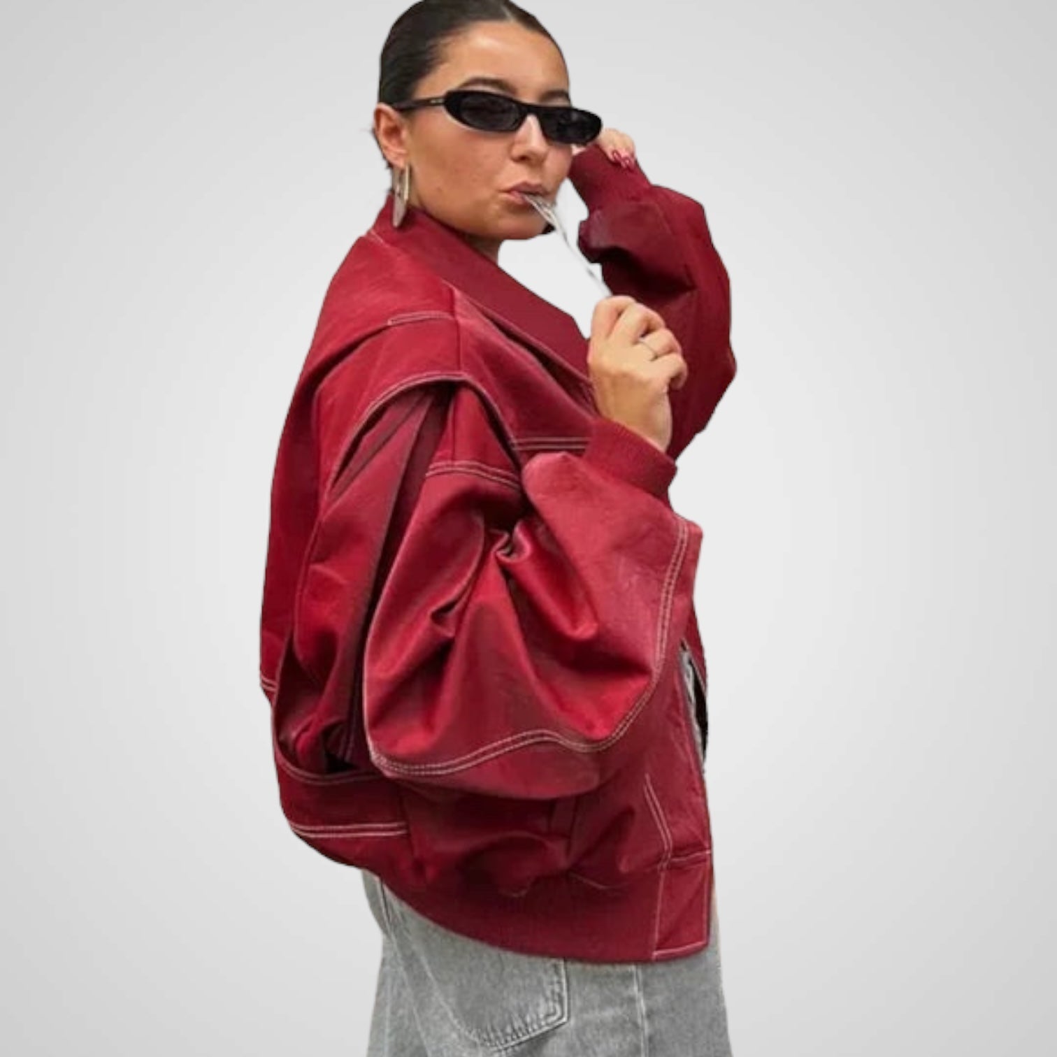 Σαμπρίνα | Φαρδύ Δέρμα Μπουφάν 