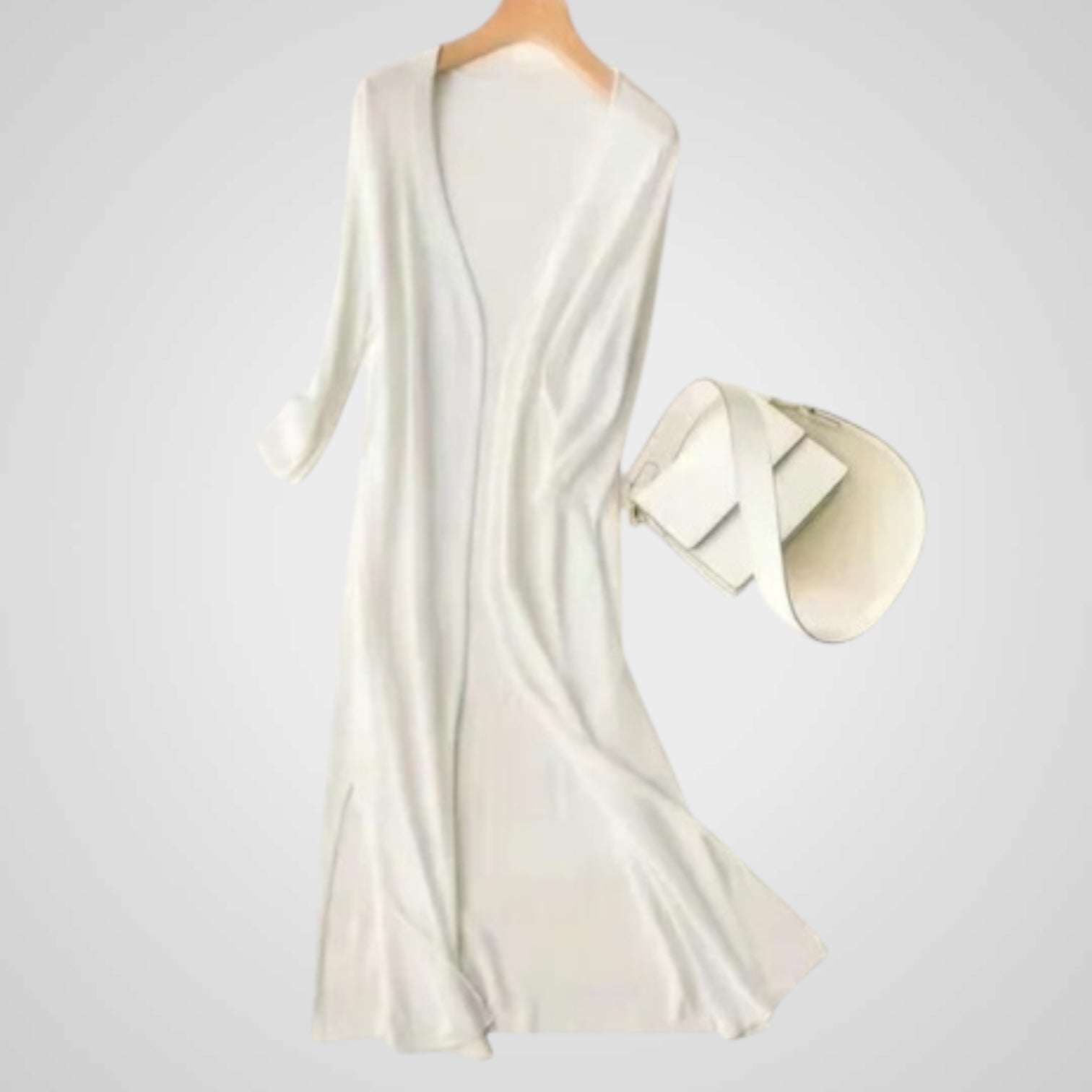 Γουέντι | Γυναικεία Μακρύ Ζακέτα - Ανάλαφρο Knit - 3/4 Μανίκι – Επικάλυψη Απαραίτητο