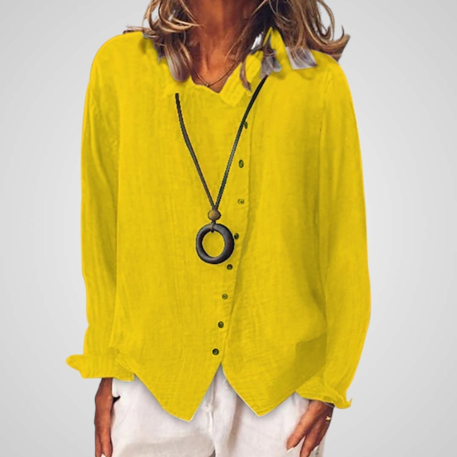 Κάτια | Γυναικεία βαμβάκι και λινό καθημερινό μακρύ μπλούζα 