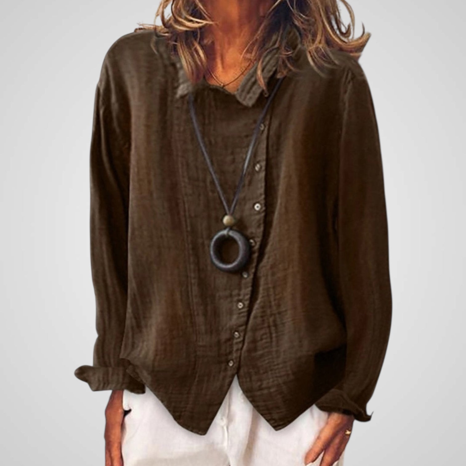 Κάτια | Γυναικεία βαμβάκι και λινό καθημερινό μακρύ μπλούζα 