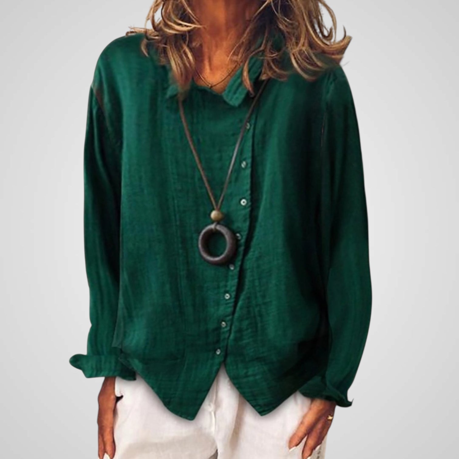 Κάτια | Γυναικεία βαμβάκι και λινό καθημερινό μακρύ μπλούζα 