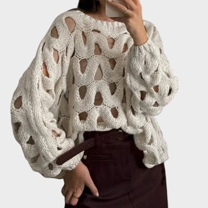 Sophie Grace - Κομψό πλεκτό πουλόβερ ανοιχτής πλέξης