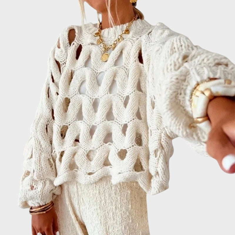 Sophie Grace - Κομψό πλεκτό πουλόβερ ανοιχτής πλέξης