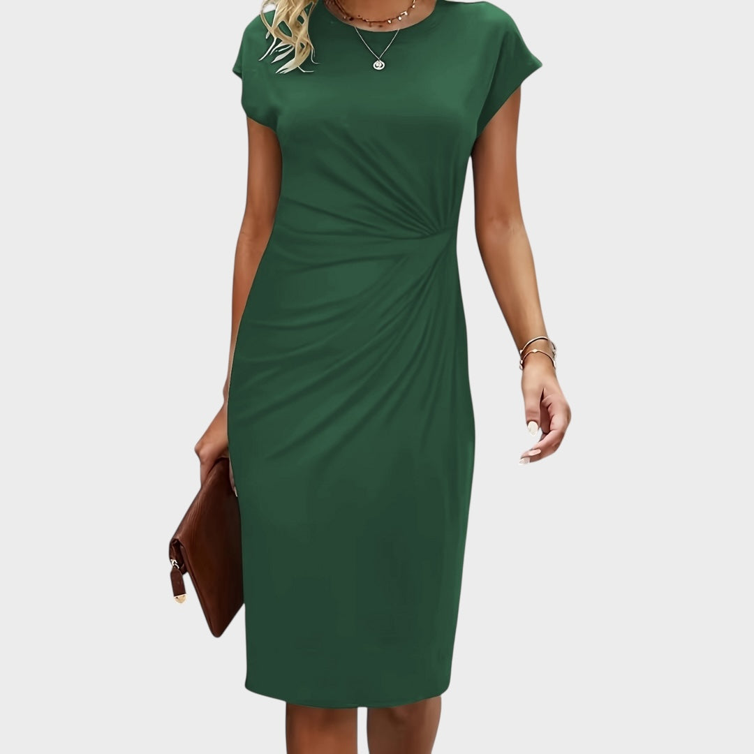 Madi | Κολακευτικό φόρεμα με σταυρωτό σχέδιο 