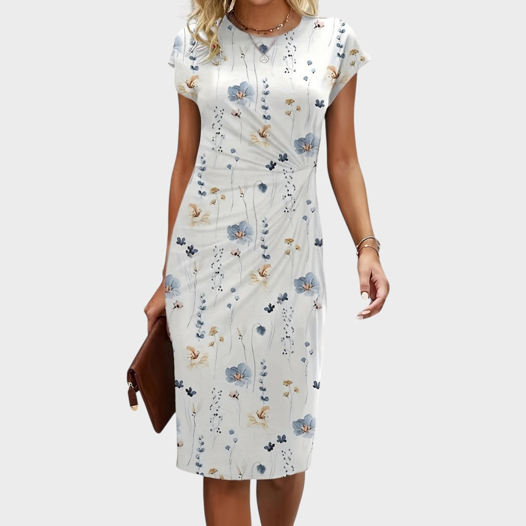 Madi | Κολακευτικό φόρεμα με σταυρωτό σχέδιο 