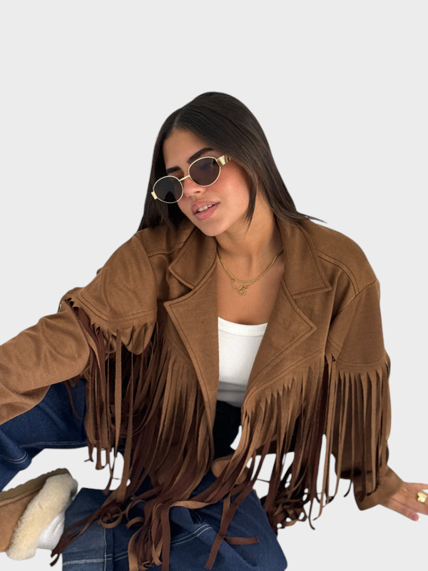 Eurika | Τζάκετ από σουέτ με φούντες