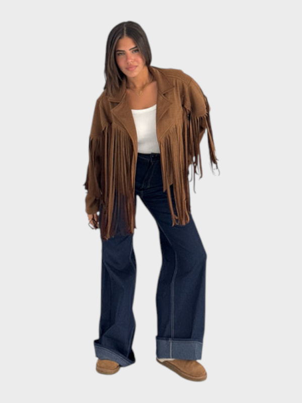 Eurika | Τζάκετ από σουέτ με φούντες