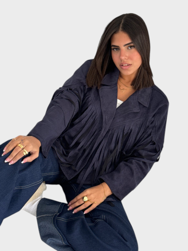 Eurika | Τζάκετ από σουέτ με φούντες