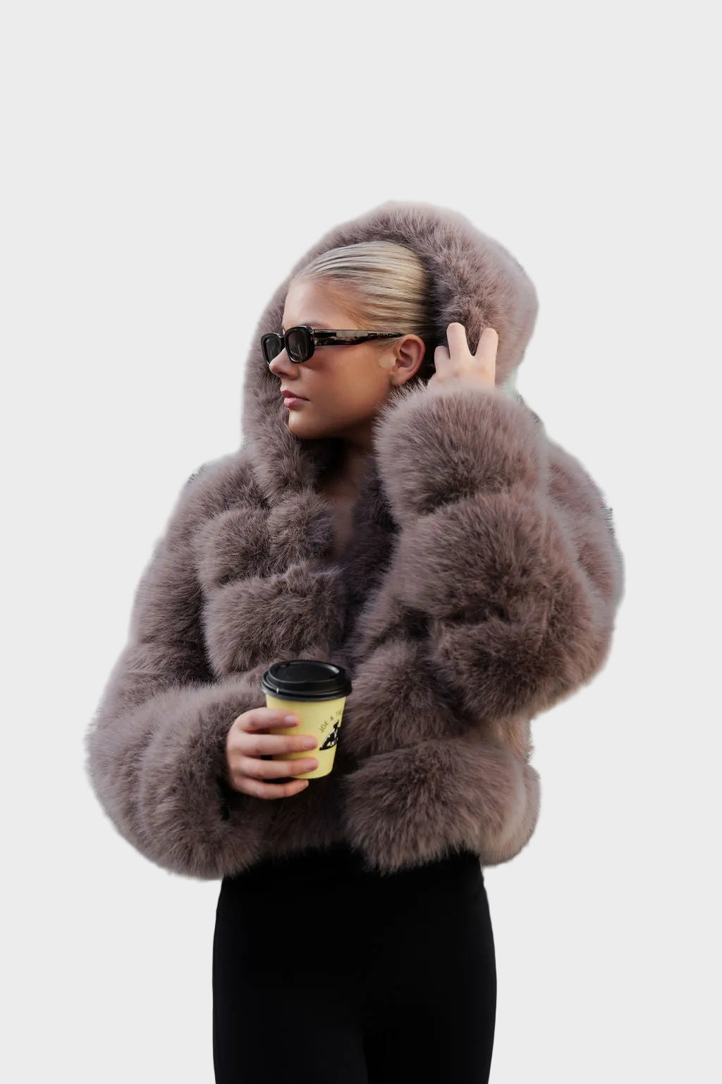 Lumina | ΤΖΑΚΕΤ ΑΠΟ ΤΕΧΝΗΤΗ ΓΟΥΝΑ ΜΕ ΚΟΥΚΟΥΛΑ - ΚΑΦΕ ΤΗΣ ΣΤΑΧΤΗΣ (ASH BROWN)