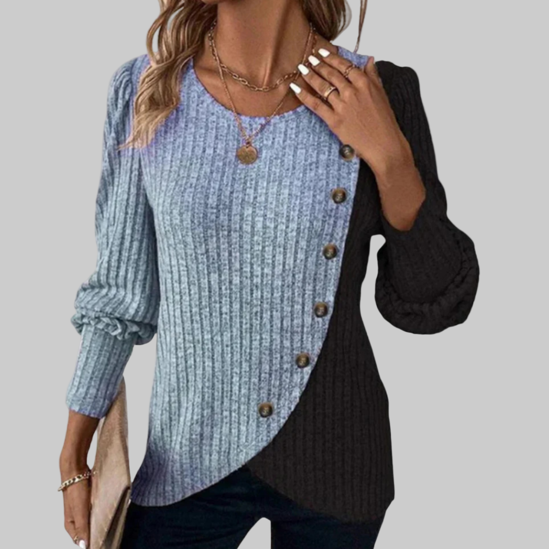 KAIA | κομψό πλεκτό πουκάμισο με μακριά μανίκια και κουμπιά