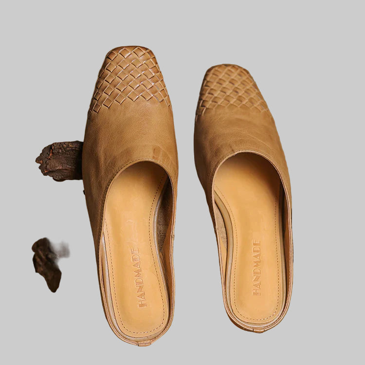 Μουλάρια Nuvella Δερμάτινα Τετράγωνα