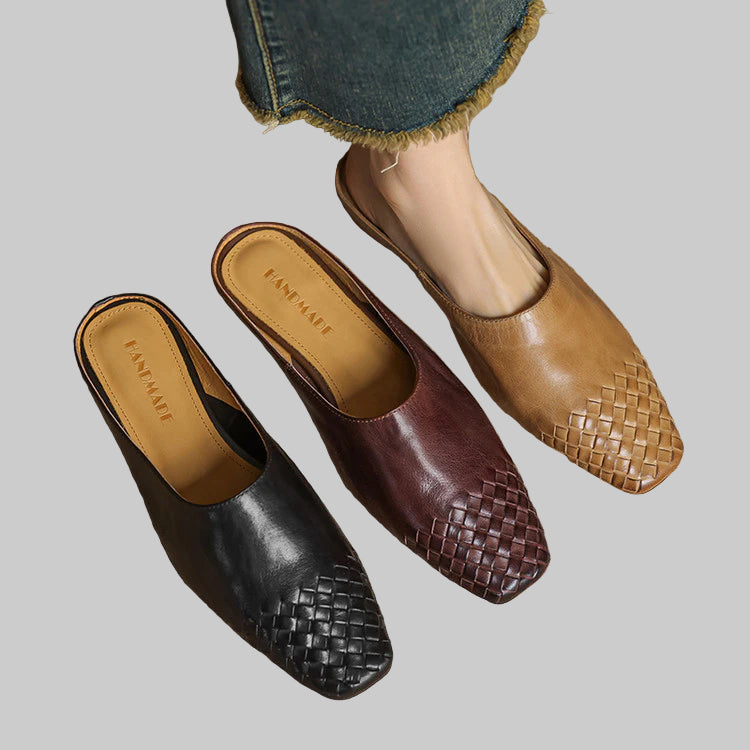 Μουλάρια Nuvella Δερμάτινα Τετράγωνα