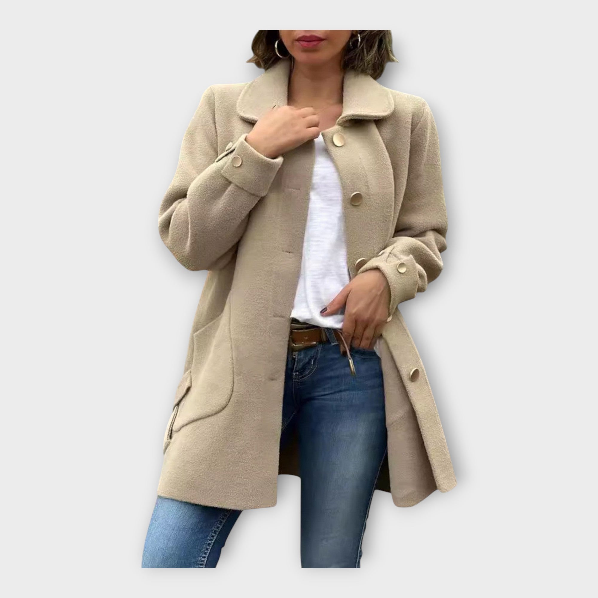 Μακρύ Πανοφώρη με Κλασική Γραμμή και Κουμπιά