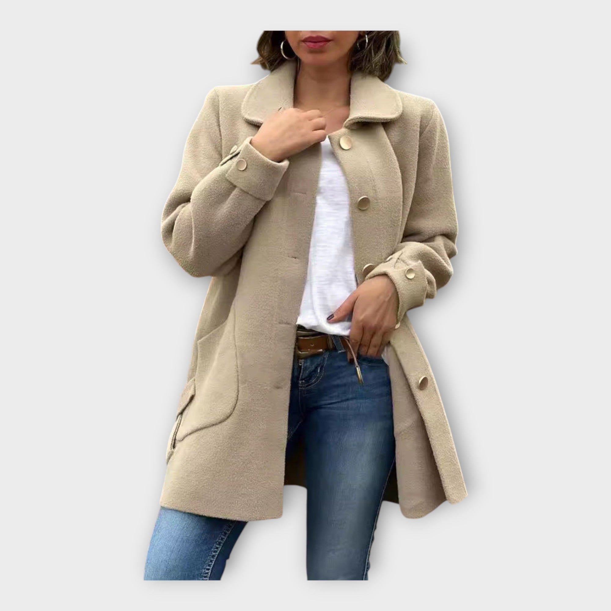 Μακρύ Πανοφώρη με Κλασική Γραμμή και Κουμπιά