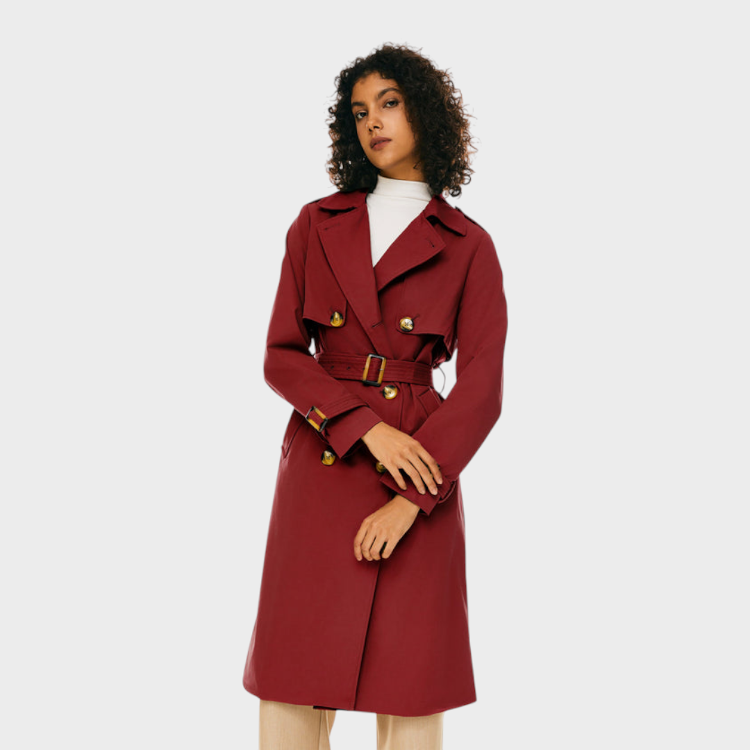 Skylar | Μακρύ Παλτό Hudson με Ζώνη και Διπλό Κούμπωμα 3/4