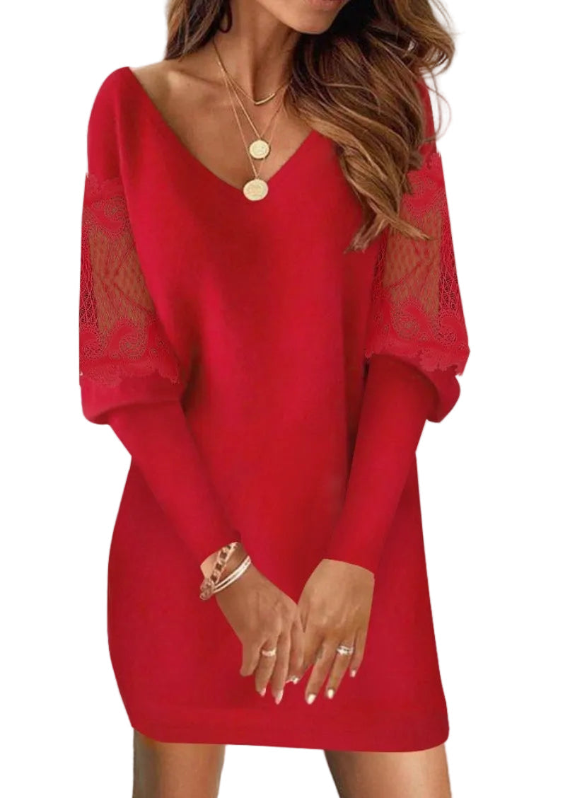 Karen - Φόρεμα με Δαντελένια Μανίκια (Lace Sleeved Dress)