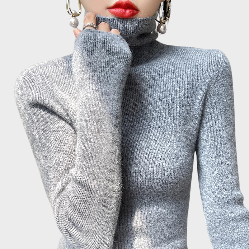 Auria | Μαλακό Ριχτό Μπλουζάκι με Υψηλό Λαιμό