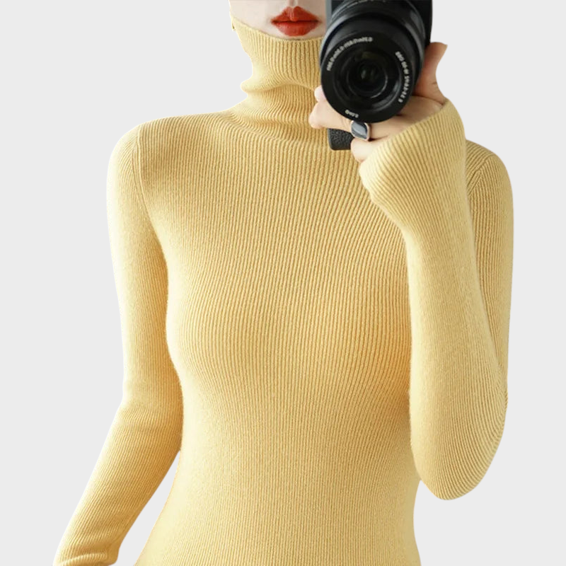 Auria | Μαλακό Ριχτό Μπλουζάκι με Υψηλό Λαιμό