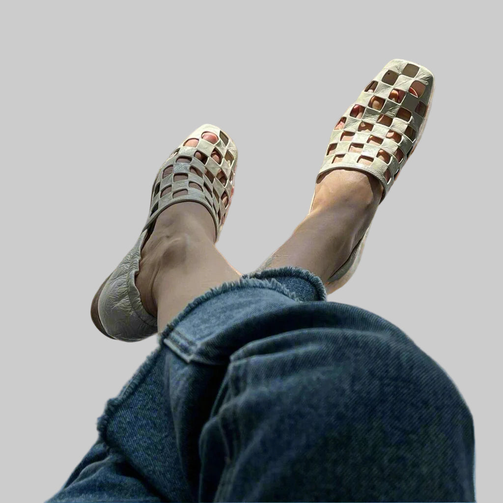 Angela- Καρό Ιταλικά Δερμάτινα Μοκασίνια