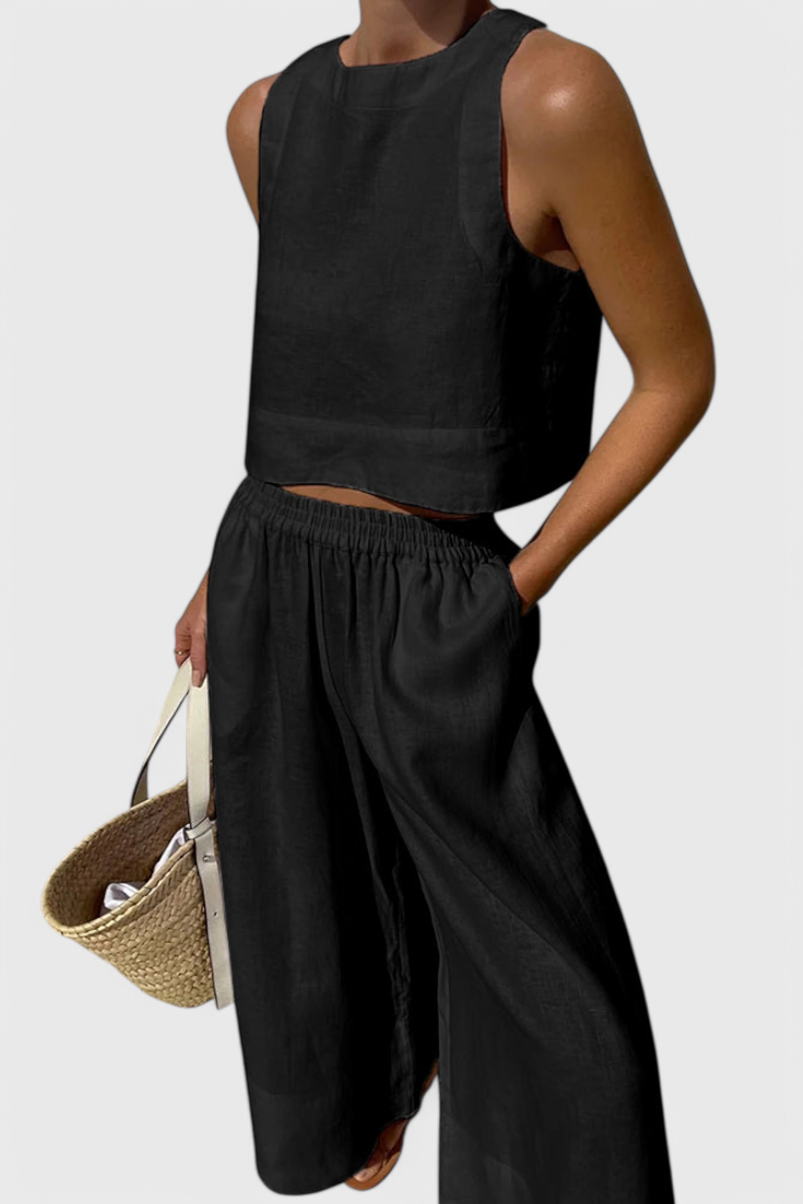 Avelina Μινιμαλιστικό Σετ από Ανάλαφρο Βαμβάκι και Λινό