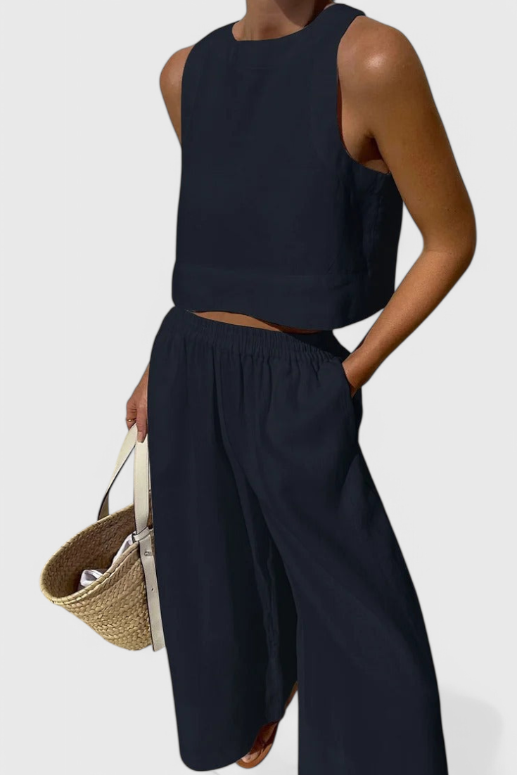 Avelina Μινιμαλιστικό Σετ από Ανάλαφρο Βαμβάκι και Λινό