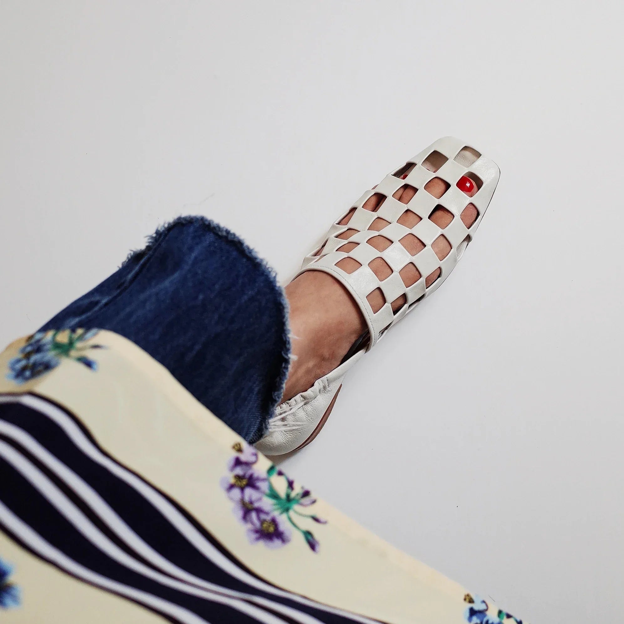 Angela- Καρό Ιταλικά Δερμάτινα Μοκασίνια