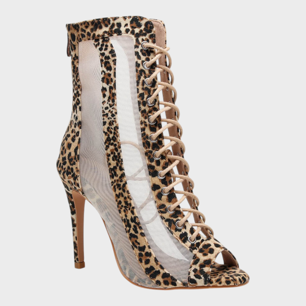 Agnes | Ανοιχτά παπούτσια με κορδόνια και πλέγμα