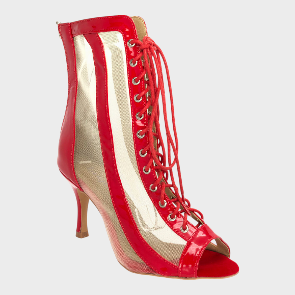 Agnes | Ανοιχτά παπούτσια με κορδόνια και πλέγμα