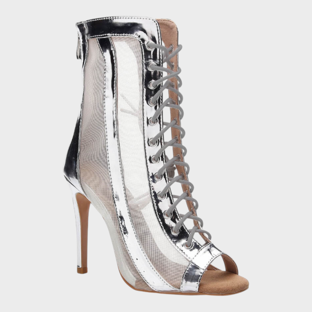 Agnes | Ανοιχτά παπούτσια με κορδόνια και πλέγμα