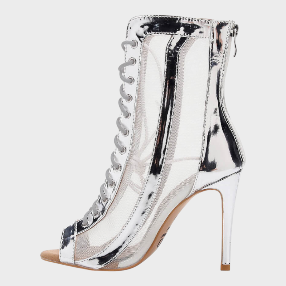 Agnes | Ανοιχτά παπούτσια με κορδόνια και πλέγμα