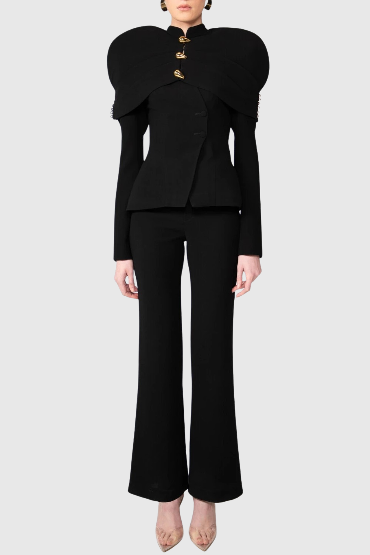 Suza Ruched Σακάκι Εσάρπα - Μαύρο