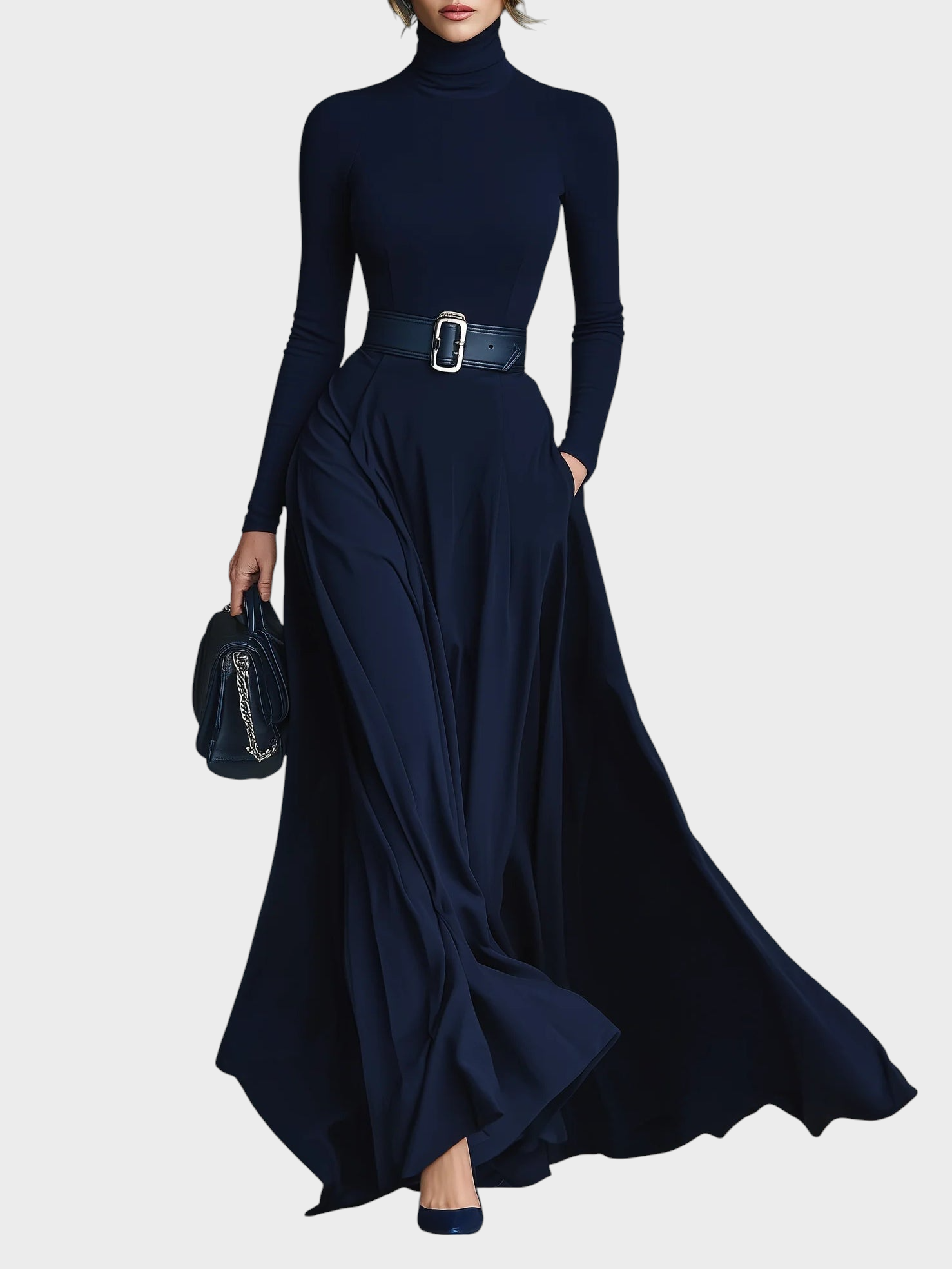 Elora™ | Κομψό maxi φόρεμα με ψηλό λαιμό 