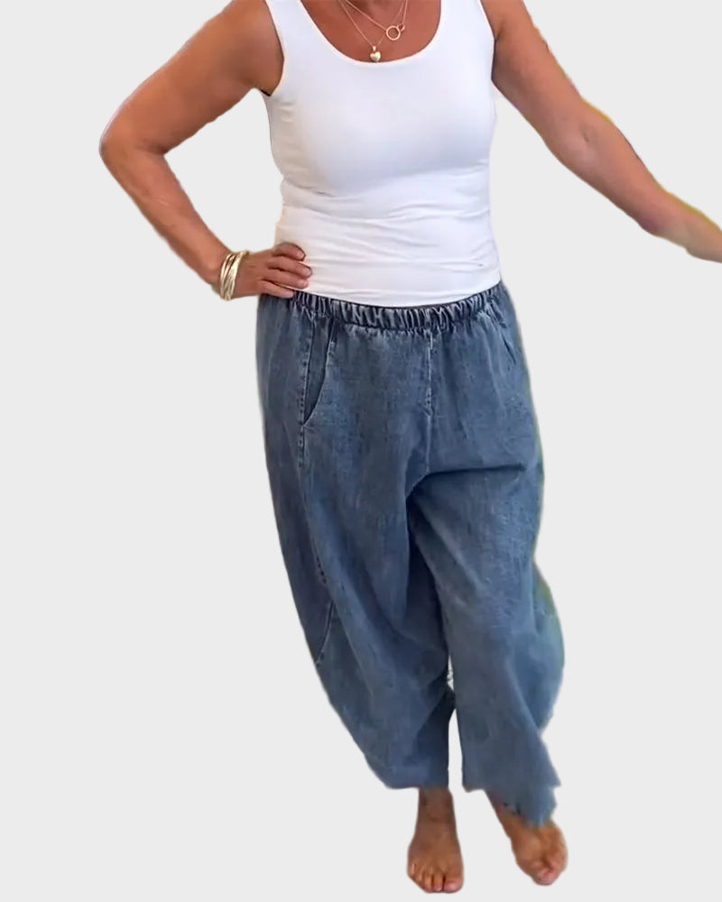 Gwen| Χαλαρό Τζιν με Ελαστική Μέση