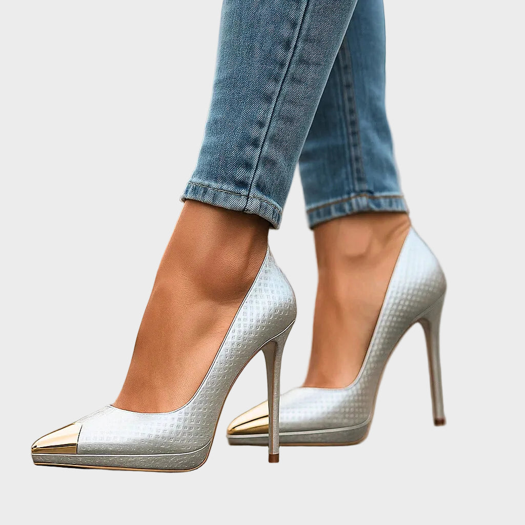 AVELINE Γόβες με Χρυσή Μύτη