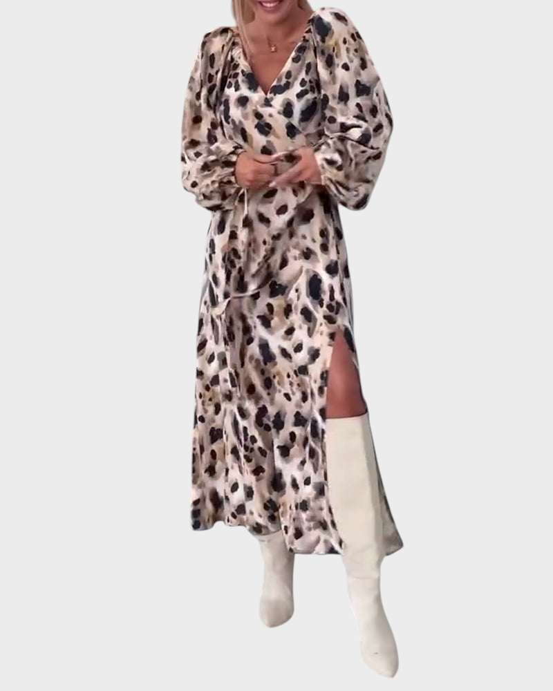 Avice | Εκτυπωμένο Σέξι Φόρεμα V-Neck