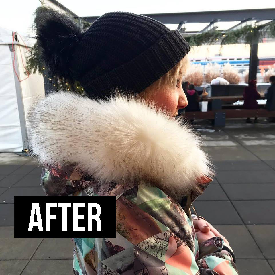 April | Προστατευτικό Λαιμού από Τεχνητή Γούνα Αρκτικής Αλεπούς - Λευκό