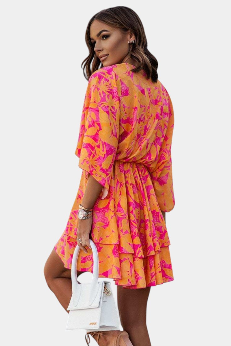 Φόρεμα Eliza Μίνι με μπροστινό κόμπο και βολάν