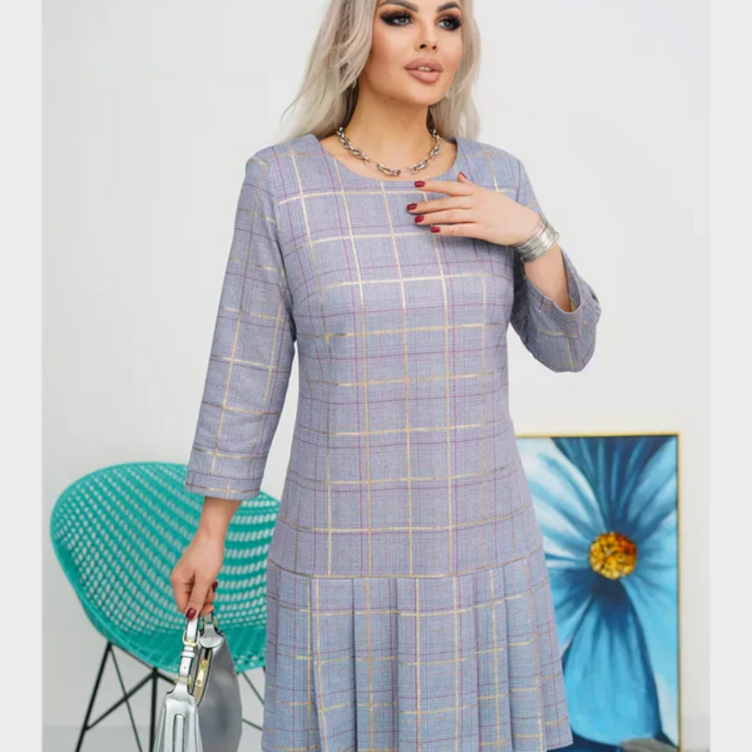 Jennie | Γυναικείο Πλισέ Φόρεμα με Καρό Σχέδιο