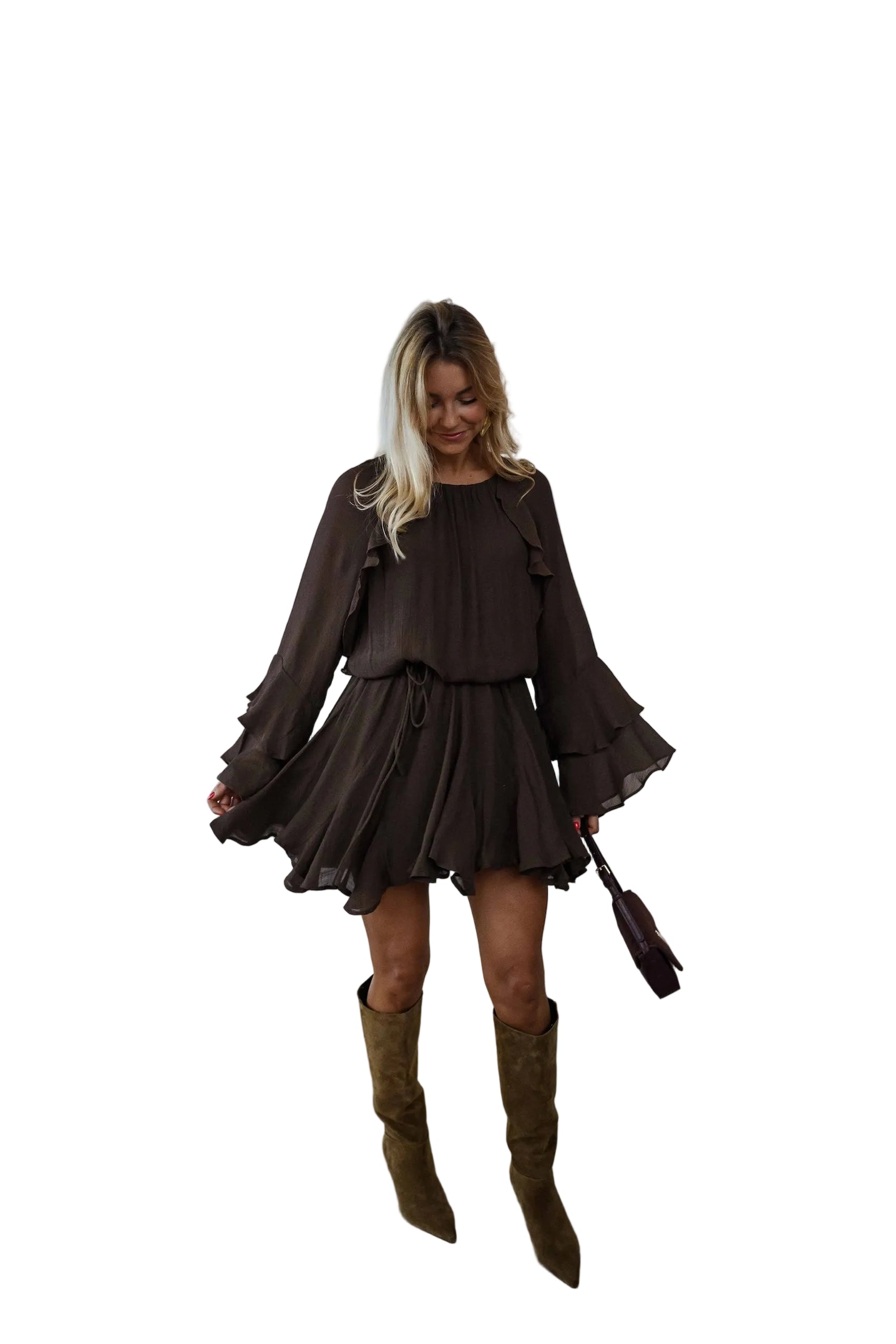 Ophie | Φόρεμα Audrina σε Σοκολατί Χρώμα (Chocolate Audrina Dress)