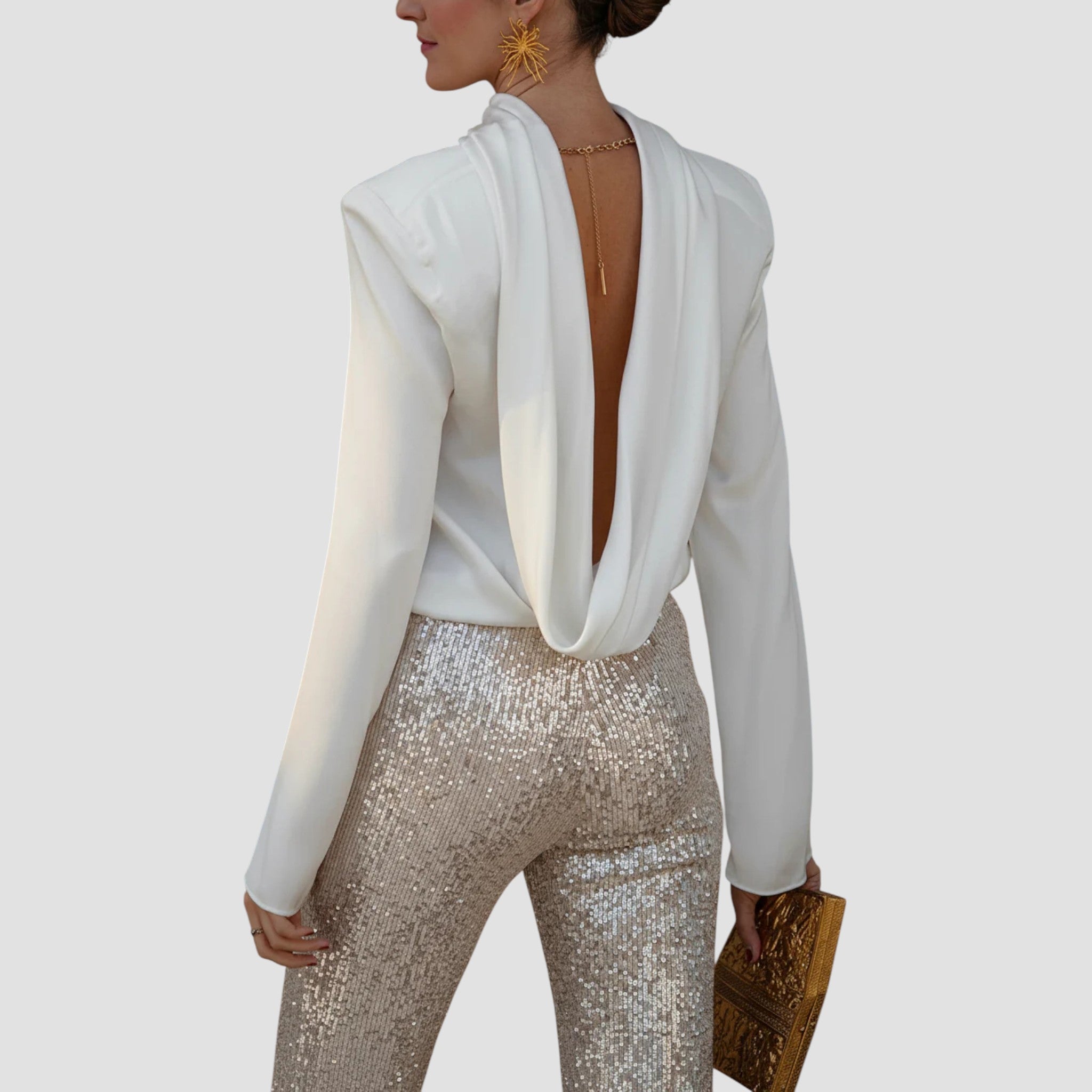 Elea  Μπλούζα – Σατέν & Αλυσίδα Elegant